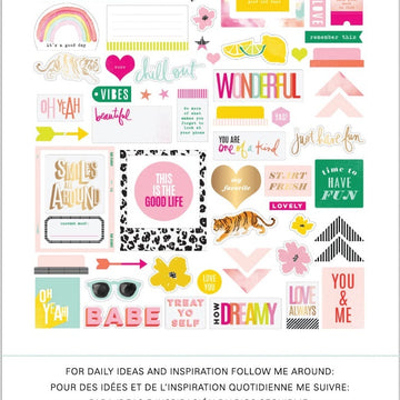 American Crafts Heidi Swapp Color Fresh Ephemera Die-Cuts 73/Pkg - W/Gold Foil Accents