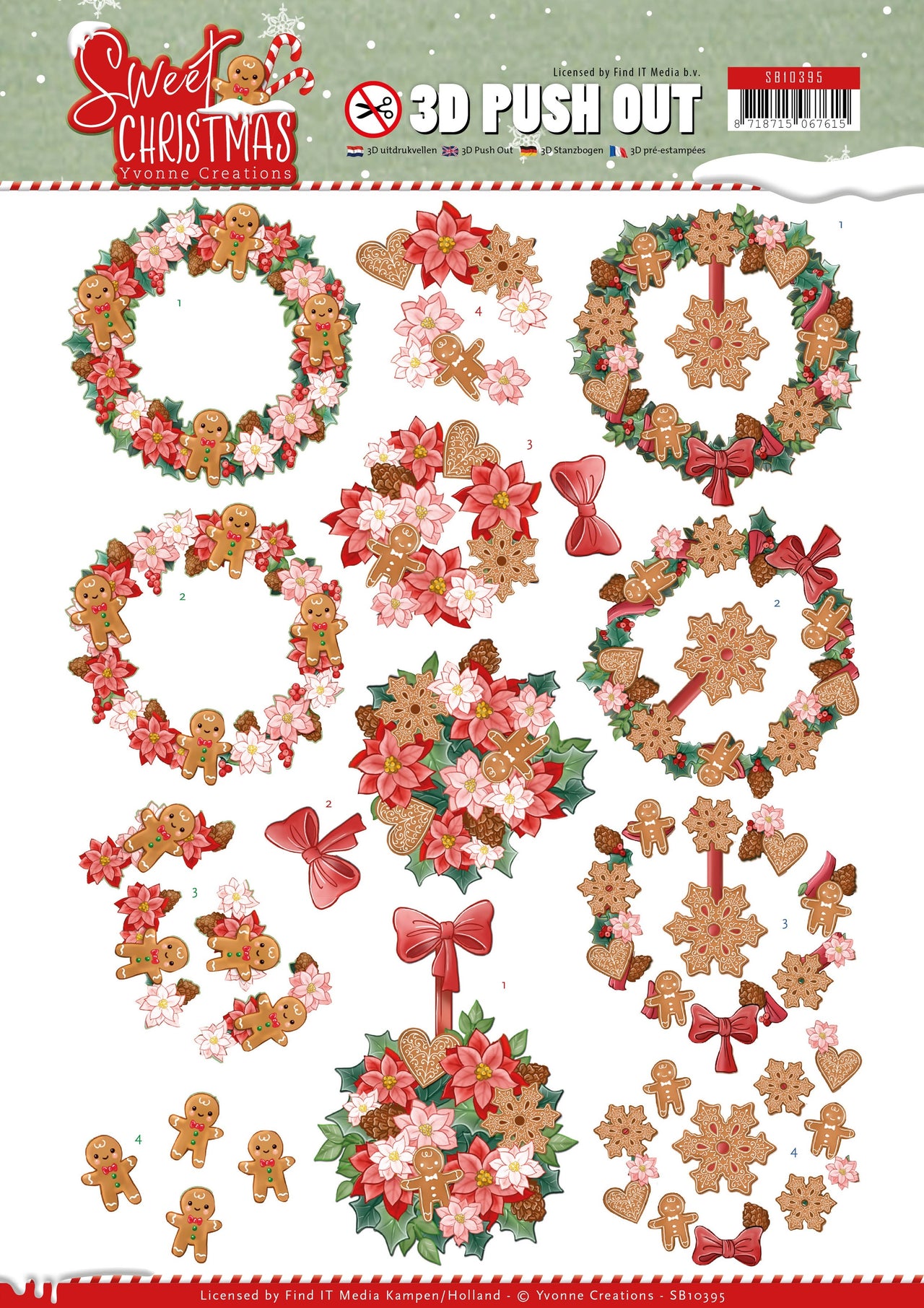 Find It Trading Yvonne Creations Punchout Sheet - Sweet Wreaths, Sweet Christmas