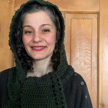 Crochet Hooded Scarf Pattern / Scoodie: Heading-Out Hooded Scarf
