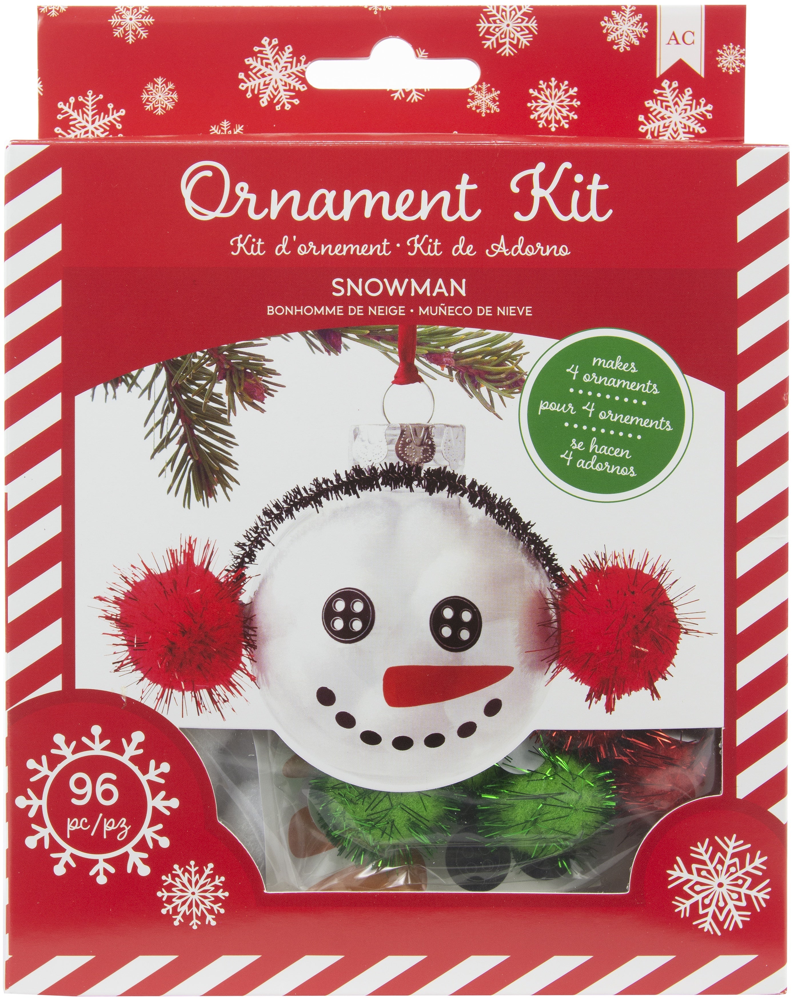 American Crafts AC Christmas Ornament Kit 4/Pkg - Snowman