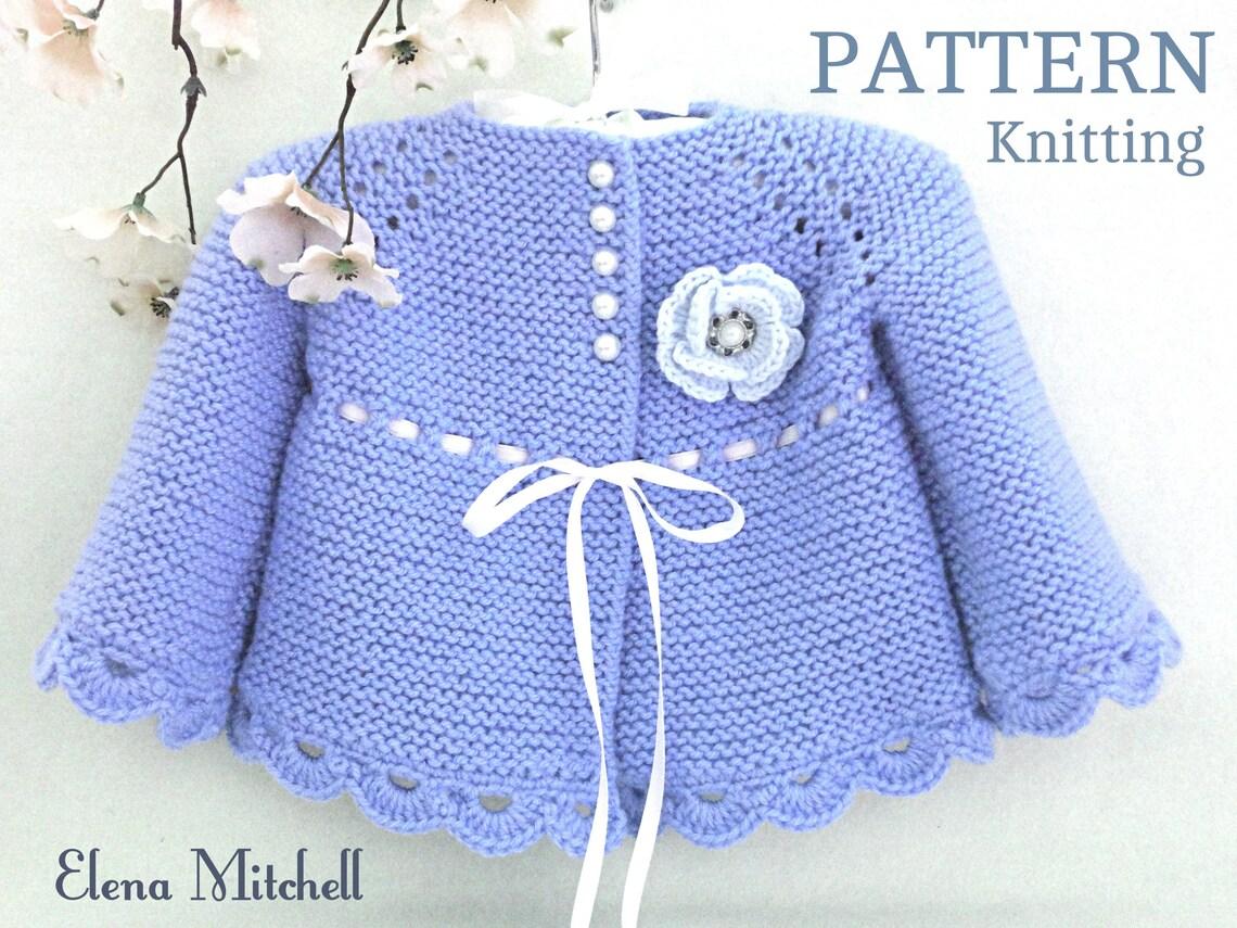 Knitting PATTERN Baby Girl Jacket Newborn Girl Coat Mia