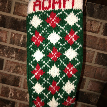 Argyle Diamond Christmas Stocking