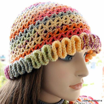 Women's Hat With Flower "Happy Autumn Colors"