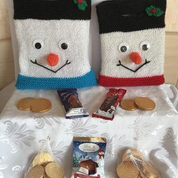Snowman Gift Bags for Christmas selection packs Sweets chocolates and treats