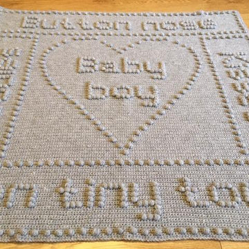 Button Nose Baby Boy and Baby Girl Blanket Crochet Pattern