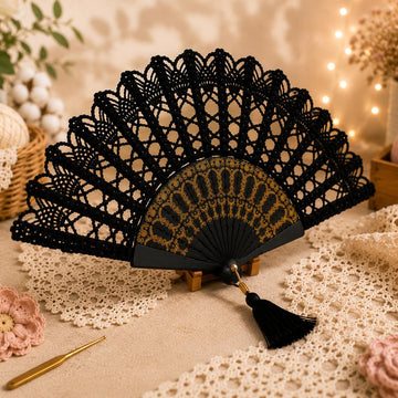 Crochet Hand Fan Pattern PDF + Video Tutorial | Lace Folding Fan