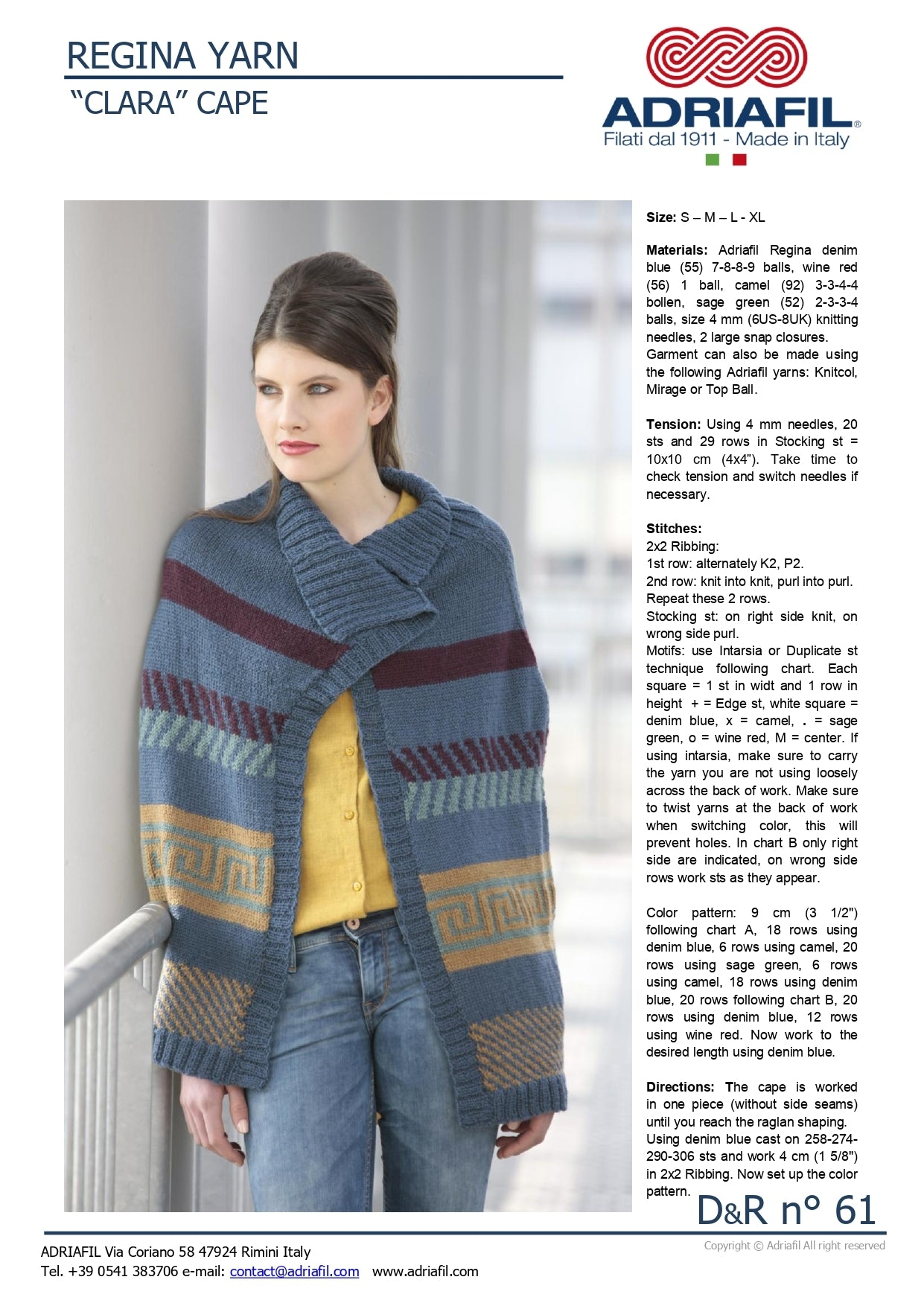 Clara Cape in Adriafil Regina - Downloadable PDF