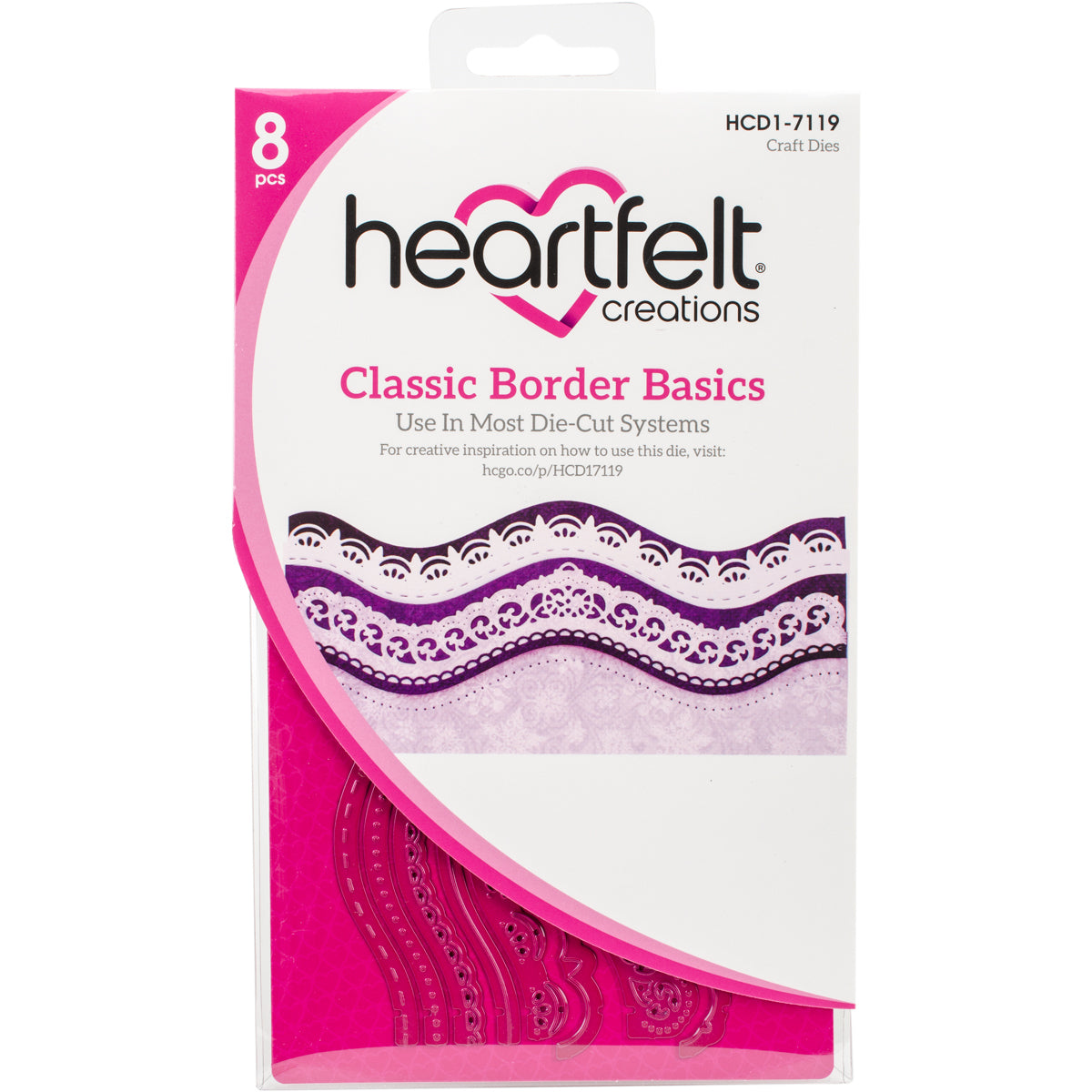 Heartfelt Creations Cut & Emboss Dies - Classic Border Basics .25" To 7"