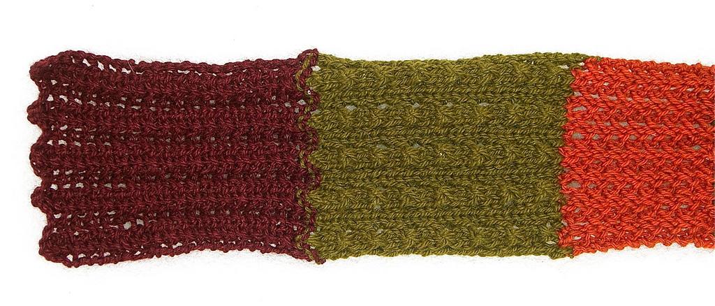 Stash Eater Sampler Scarf #1; Ribbing
