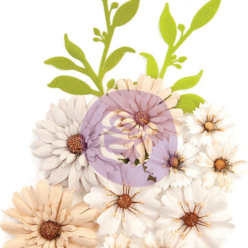 Prima Marketing Fabric Flowers - Floral Landscape/Pretty Pale, 12/Pkg