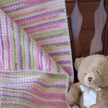 Soft & Sunny Baby Blanket- Lion Brand Baby Soft (DK Weight - Beginner Friendly)