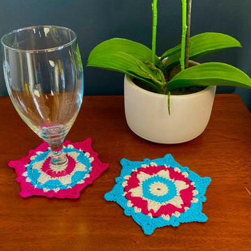 Hexagon flower coaster by HueLaVive