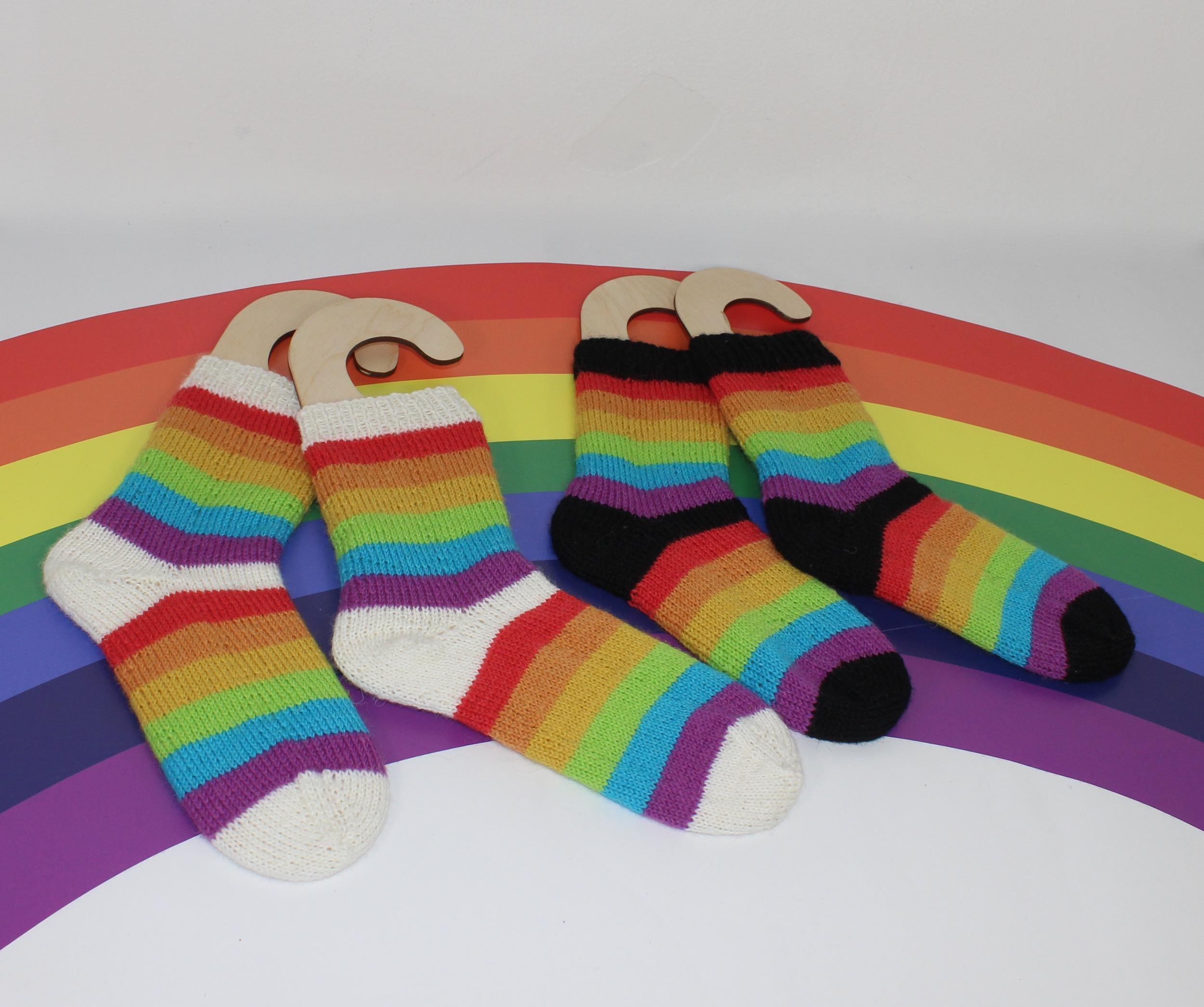 Childrens Simple Rainbow Socks Circular