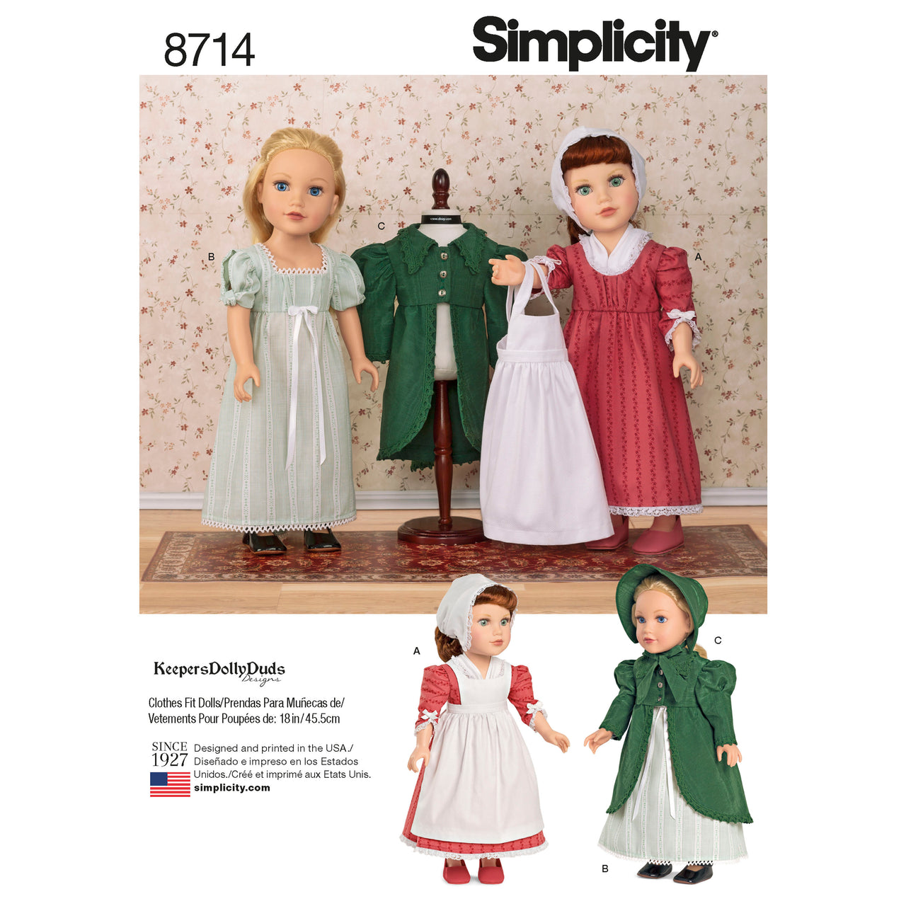 Simplicity 8714 18in Doll Clothes - Paper Pattern, Size OS (ONE SIZE)