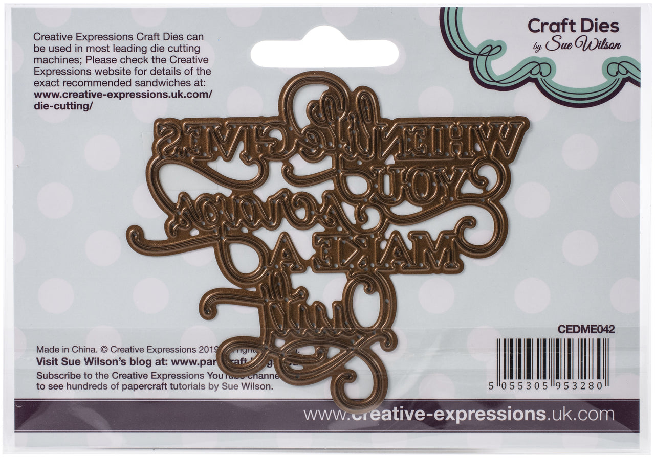 Creative Expressions Craft Dies By Sue Wilson - Mini - When Life Gives You Scrap