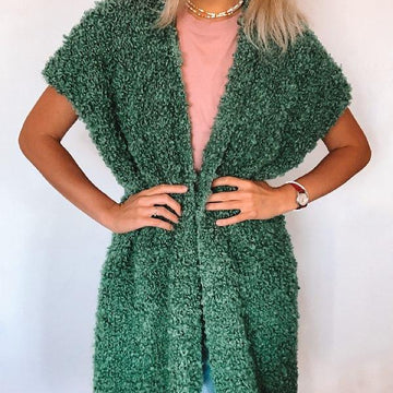 Long Fluffy vest Kiwi