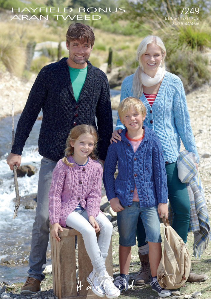 Cardigans in Hayfield Bonus Aran Tweed - 7249 - Downloadable PDF