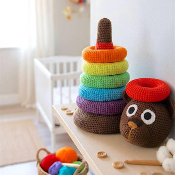 Rainbow Bear stacking rings toy