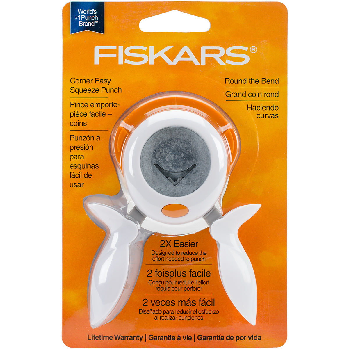 Fiskars Corner Squeeze Punch - Round The Bend, .5"