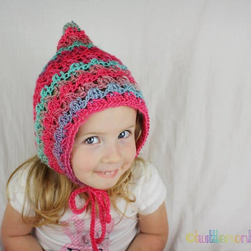 Diagonal Spike Stitch Pixie Bonnet
