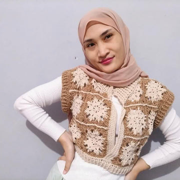 Sunshine in Winter Snowflake Squares Vest