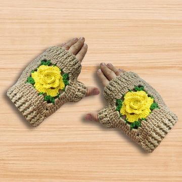 Crochet Flower Fingerless Gloves Pattern – PDF + Video Tutorial