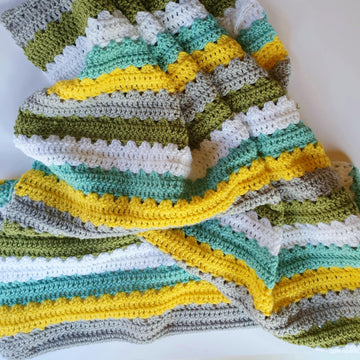 Blue Tit Stripe Baby Blanket