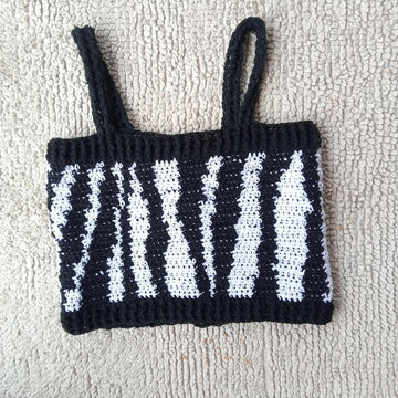 Zebra print crochet top-Animal print crochet top