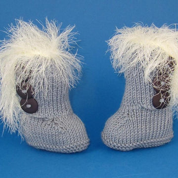 Baby Super Furry 3 Button Booties (Boots Bootees)