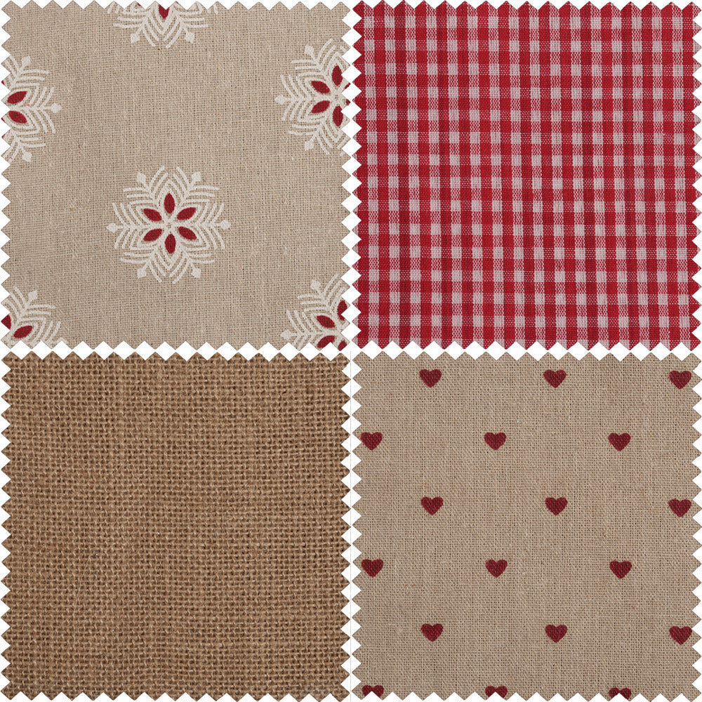 Groves Rustic Fat Quarter Bundle - Red/Natural