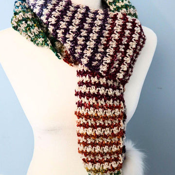 Frost Blossom Pom Scarf