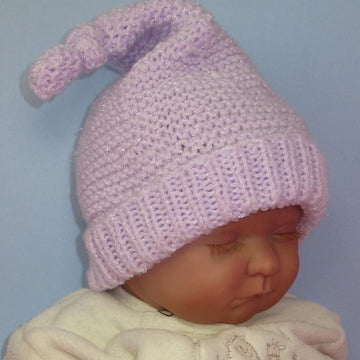 Baby Garter Stitch Topknot Pixie Hat
