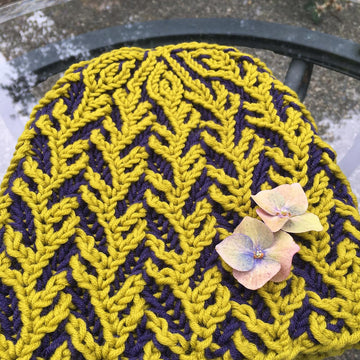 Olives (brioche stitch hat)
