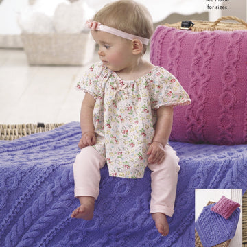 Baby Sleeping Bag, Cushion and Blanket in King Cole Comfort Aran - 4672 - Downloadable PDF