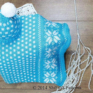 Snowflake Blanket & Hat Knitting Pattern - 295