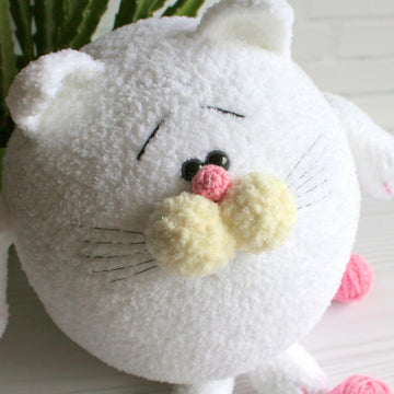 White fat cat "Snowball" toy