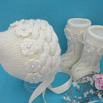 Knitting PATTERN Baby Cap and Baby Booties Baby Set 0 - 12 months