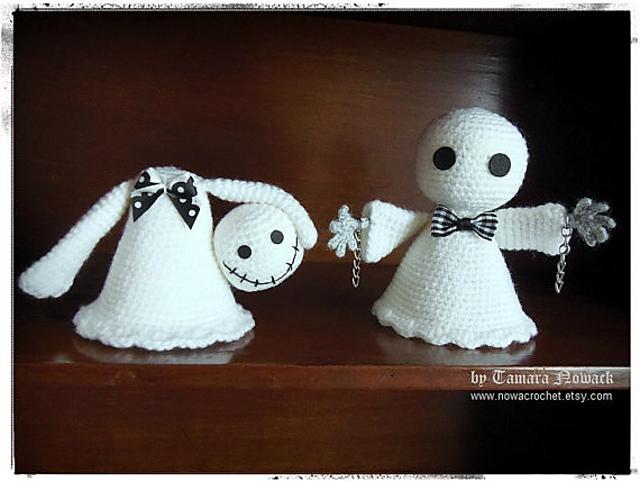 The ghosts Shock and Shiver crochet pattern, English, Deutsch