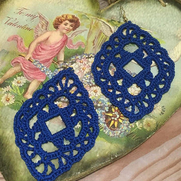 97. Diamond royal blue earrings