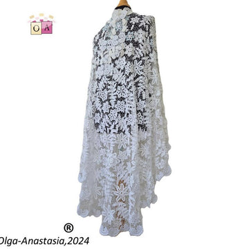 Lace wedding cape with scarf