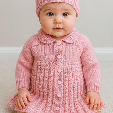 Bonnie Baby Coat, Beanie & Beret size 18" & 20" chest 6-9mths approx