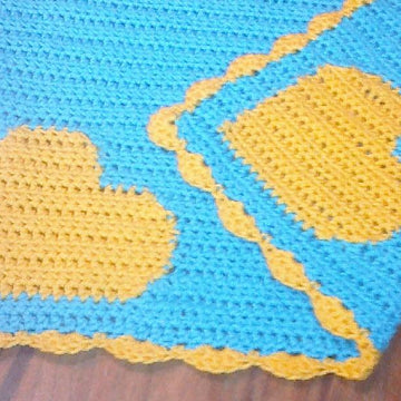 "I Love Baby" Reversible Intarsia Blanket (US)