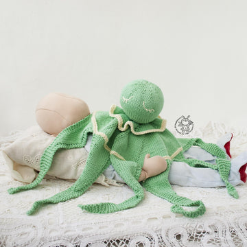 Knitted flat Octopus Toy Baby Lace Blanket.