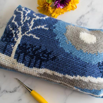 Winter Snow Scene Pillow