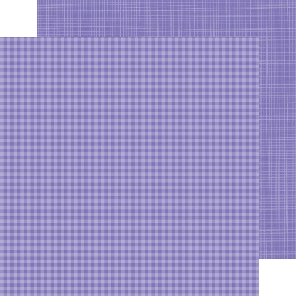 Doodlebug Petite Prints Gingham/Linen Cardstock 12"X12" 25/Pkg - Lilac