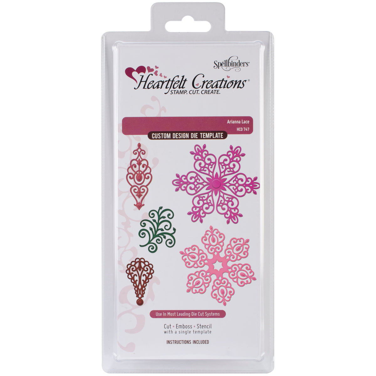 Heartfelt Creations Cut & Emboss Dies - Arianna Lace 1" To 3.5"