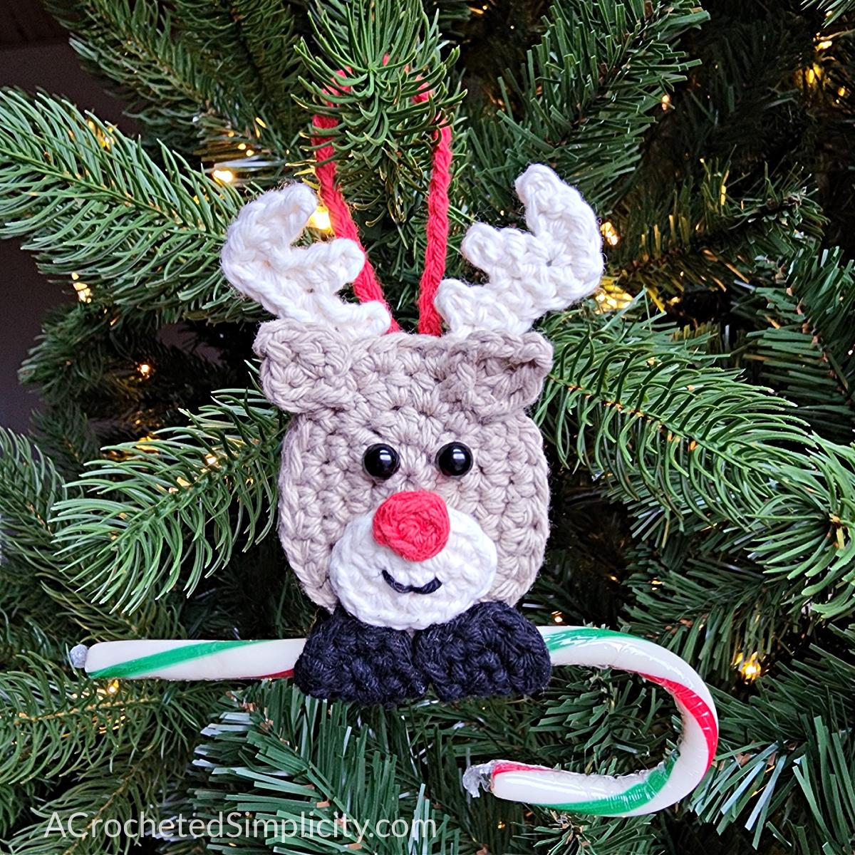 Reindeer Candy Cane Holder Ornament