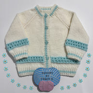 Adele Baby knitting pattern short/long sleeve Cardigan 16-20" chest size