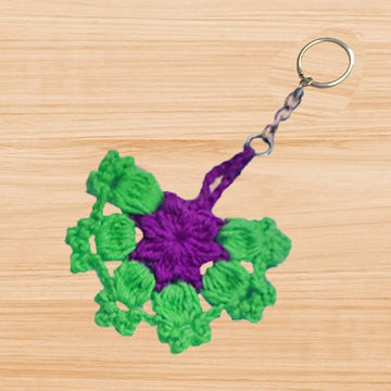 Crochet Flower Keychain – PDF Pattern + Video Tutorial