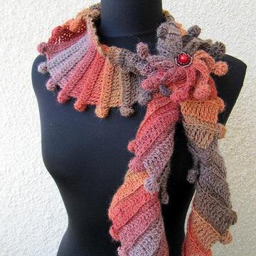Multicolor Scarf "Fantasy" With Flower Tutorial